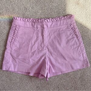 J. Crew Lilac Ruffle-Waist High-Rise Shorts